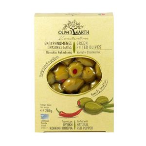 Olives Earth Zelené olivy s paprikou 200 g - expirace